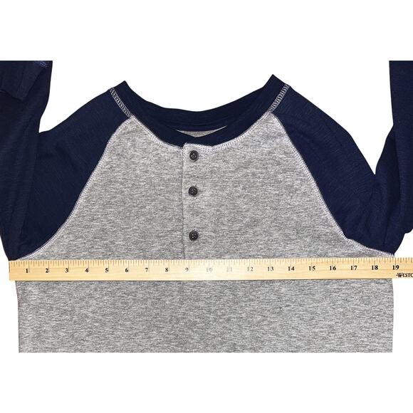 NWT Tailor Vintage Airotec Long Sleeve Navy & Gray Henley Small - Picture 6 of 8